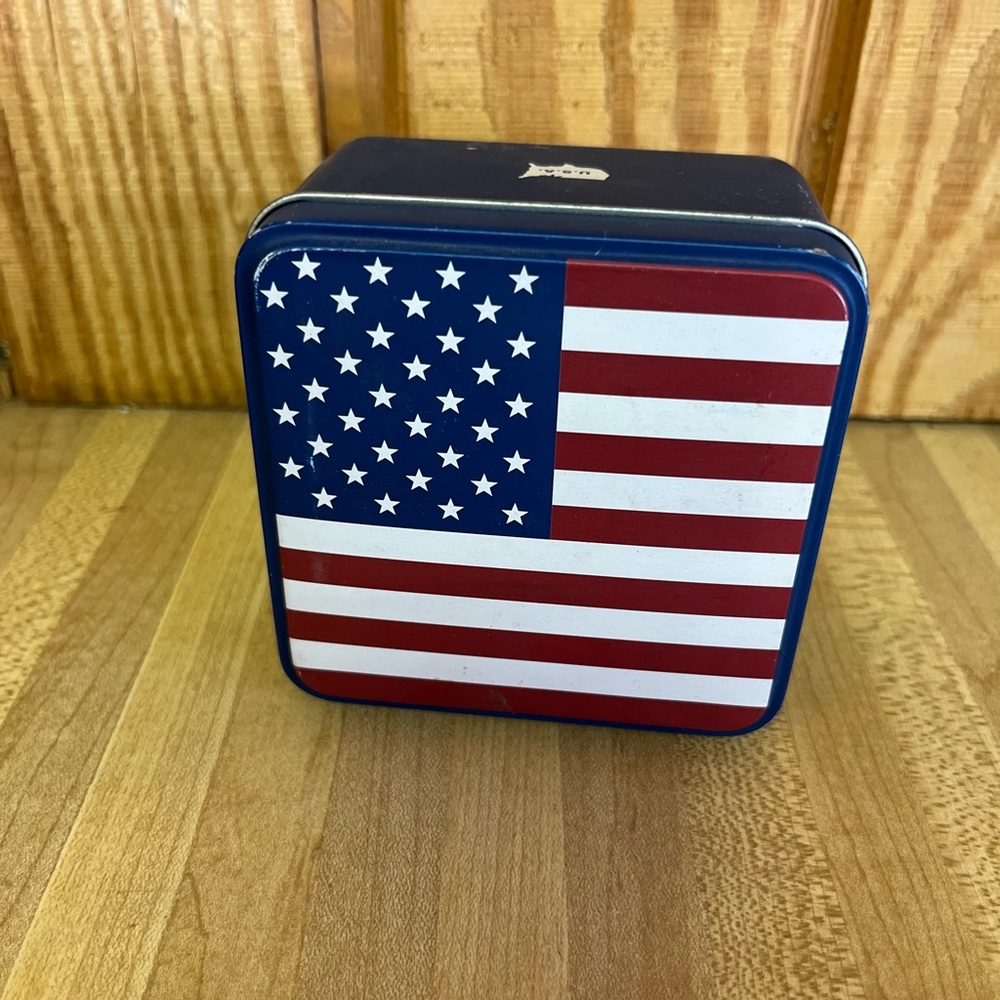 American Flag Tin Box